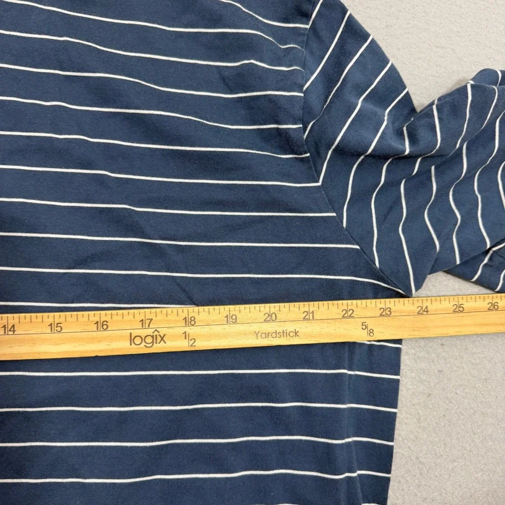 Vintage Polo Ralph Lauren Polo XL Blue Striped Short Sleeve Cotton Preppy 90s